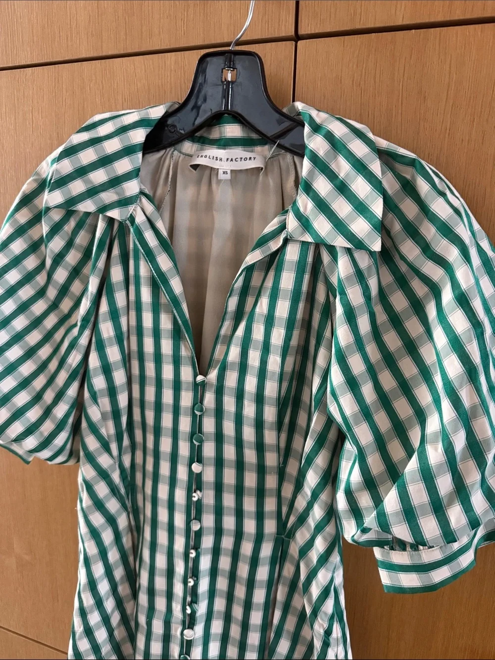 English Laundry GINGHAM CHECK MIDI DRESS Color Green Womens size XSmall